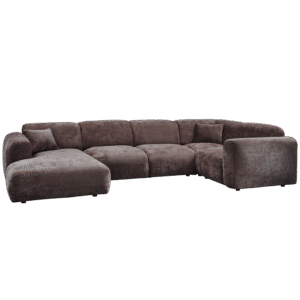 WOOOD Rohová pohovka CLOUD pravá 345x198 cm hnědá