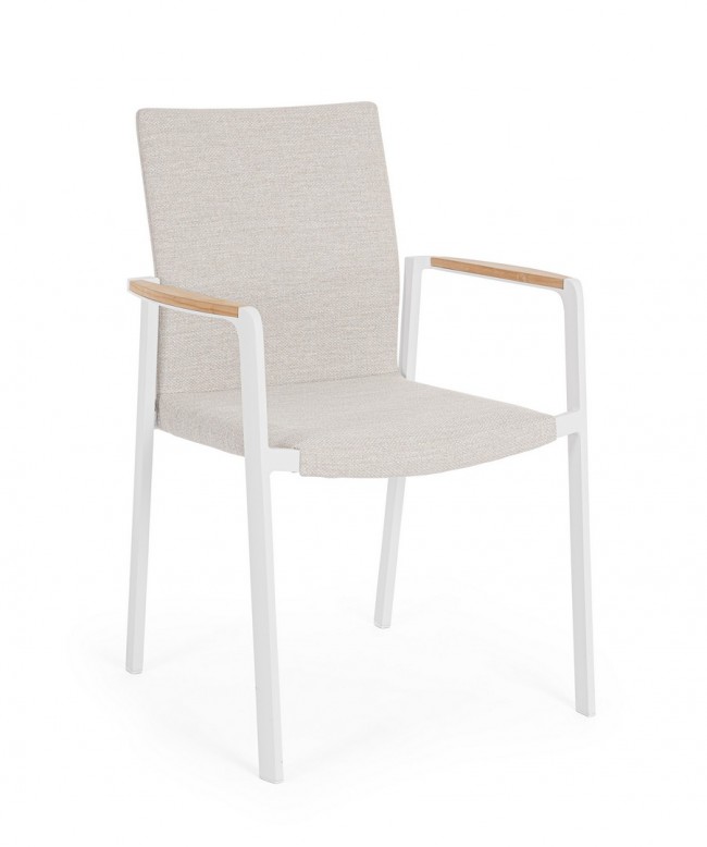 BIZZOTTO Zahradní židle JALISCO s područkami bílá