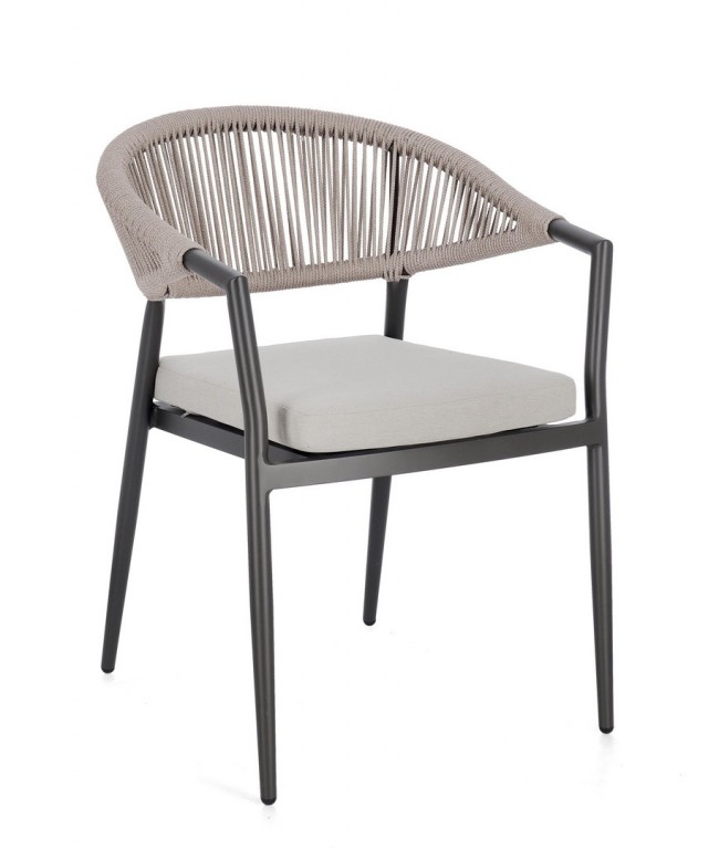 BIZZOTTO Zahradní jídelní židle MILLOR šedá