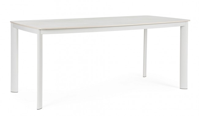 BIZZOTTO Zahradní jídelní stůl ALCORA 180x90 cm bílý