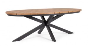 BIZZOTTO Zahradní jídelní stůl ZELMAR antracit 218x115 cm