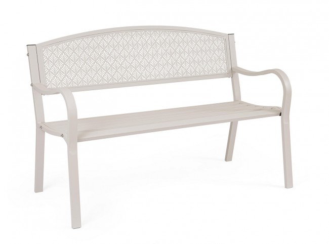 BIZZOTTO Kovová venkovní lavice LIZETTE krémová