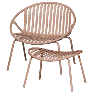 WOOOD Set křesla a podnožky BRUCE růžový