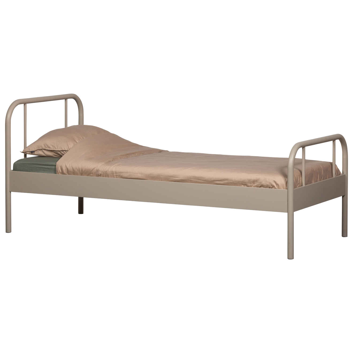 WOOOD Kovová postel MATA písková 90x200 cm