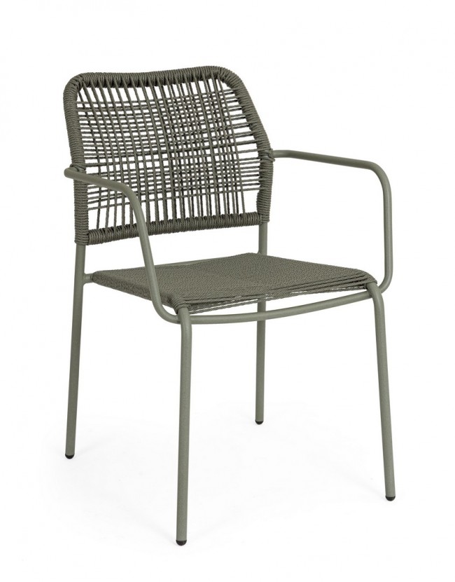 BIZZOTTO Zahradní židle JABLE zelená s výpletem