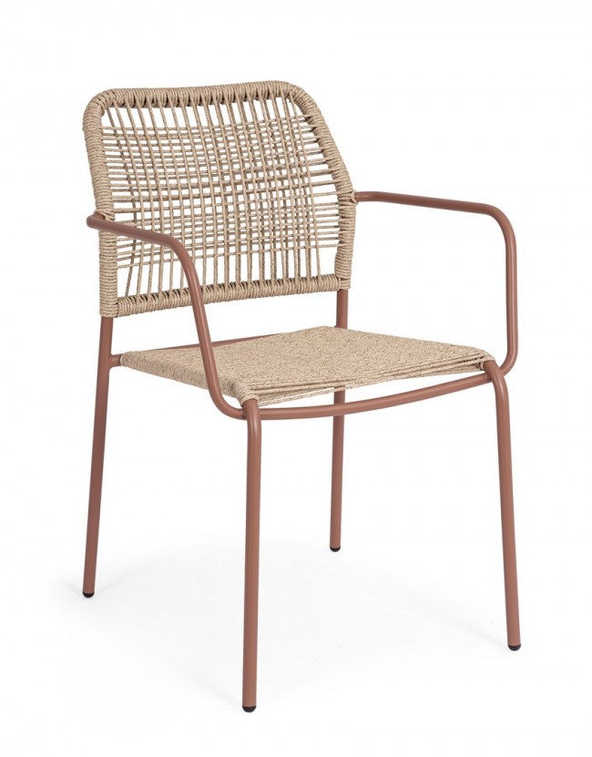 BIZZOTTO Zahradní židle JABLE oranžová s výpletem