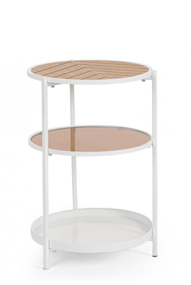 BIZZOTTO Konferenční stolek HALDOR bílý ø40 cm
