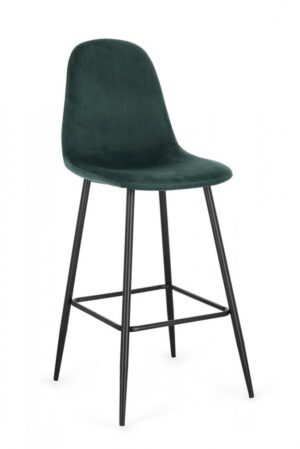BIZZOTTO Barová židle NEW IRELIA zelená se sametovým efektem