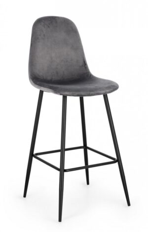 BIZZOTTO Barová židle NEW IRELIA šedá se sametovým efektem