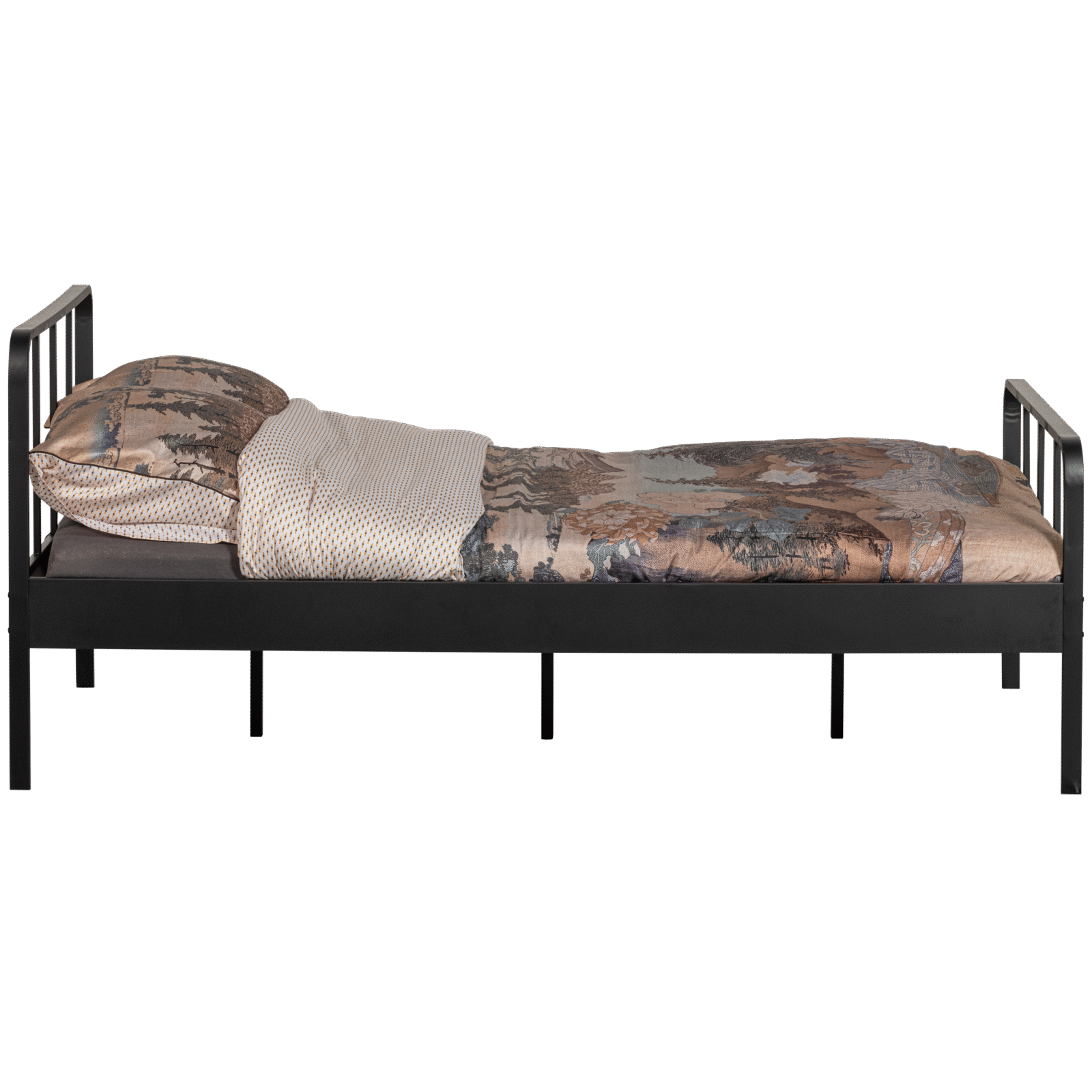 WOOOD Kovová postel MEES černá 120x200cm