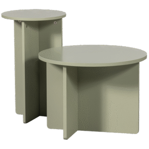 WOOOD Set dvou odkládacích stolků RONNY zelený