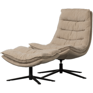 WOOOD Otočné křeslo s podnožkou KUBE světlé