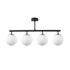 OPVIQ Stropní světlo FAZLI černé mléčné sklo