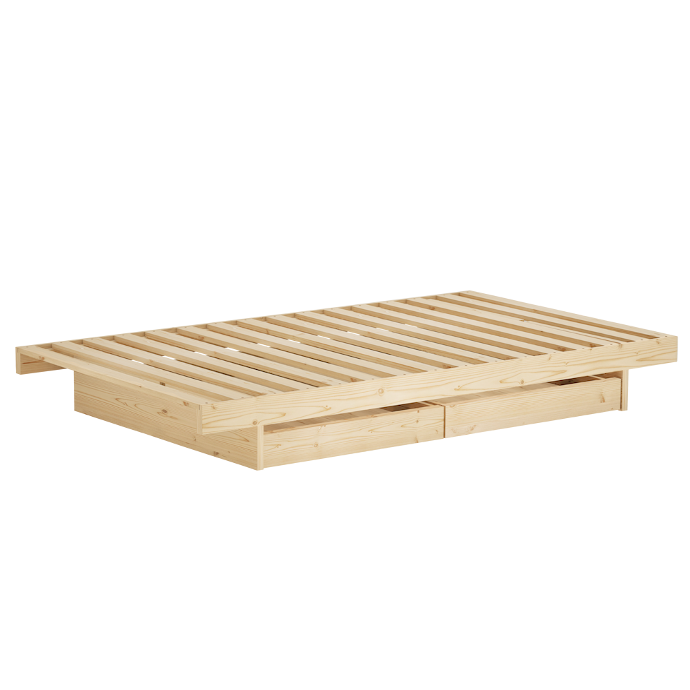 KARUP Dřevěná postel KANSO se 2 zásuvkami 90x200 cm přírodní