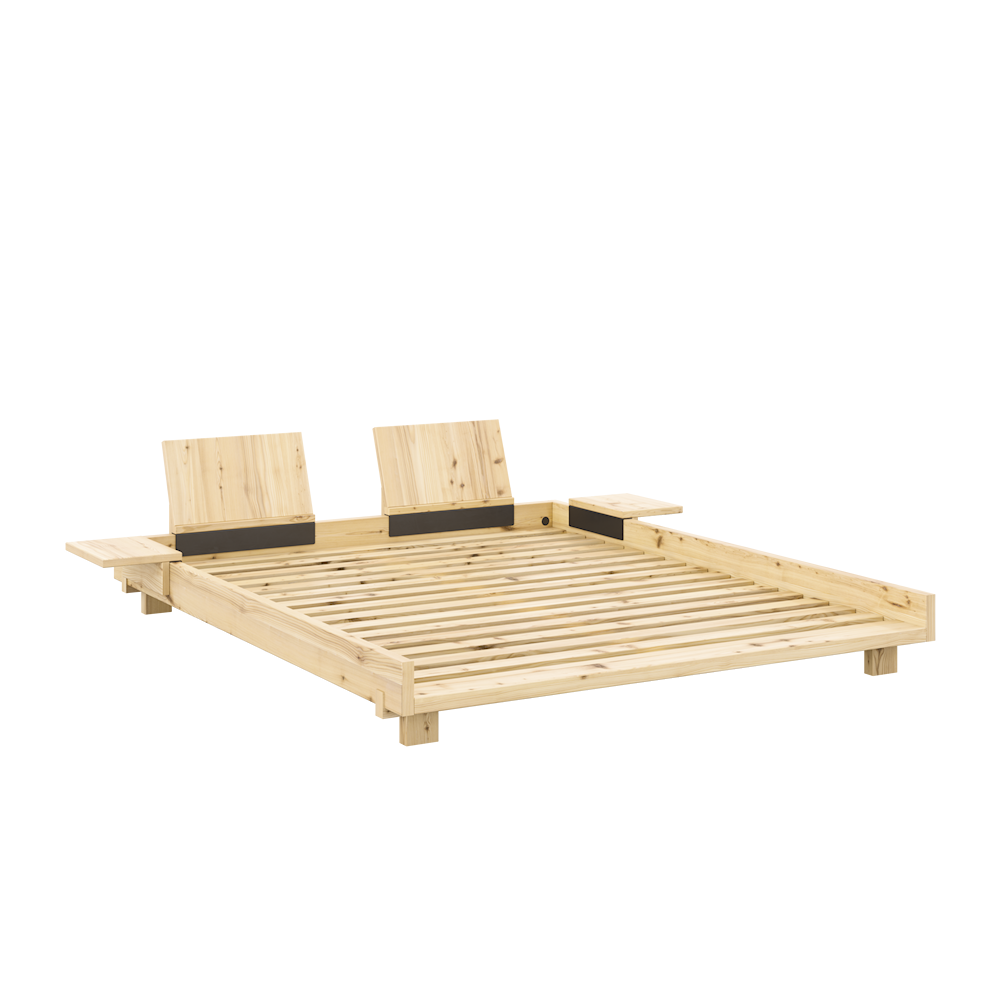 KARUP Dřevěná postel SOCIAL s nočními stolky 160x200 cm přírodní