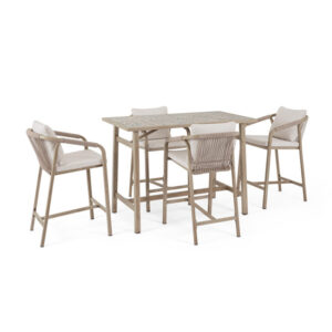 BIZZOTTO Zahradní barový set židlí a stolu KALIMERA světlý