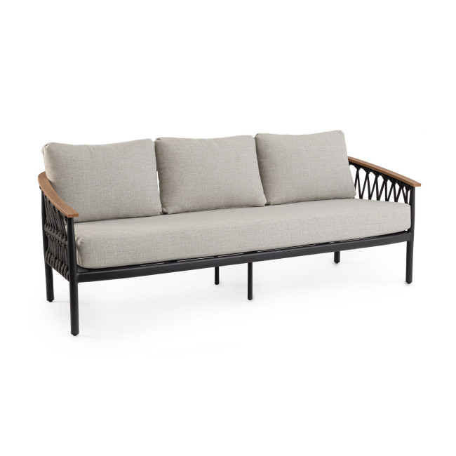 BIZZOTTO Třímístná zahradní pohovka FENIX šedá 205cm